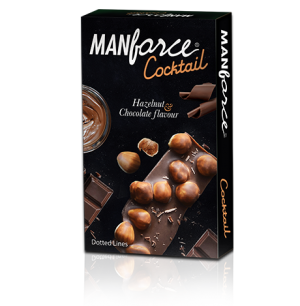 Manforce Cocktail Chocolate-Hazelnut Flavored and Dotted Condoms - 10's Pack