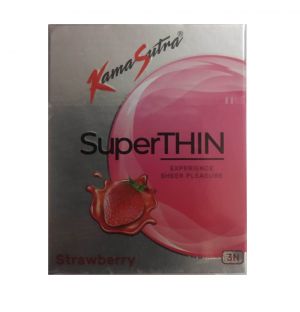 KamaSutra SuperThin Strawberry Flavoured Condoms - 3's Pack