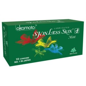 Okamoto SKIN LESS SKIN CONDOMS - Mint Flavor - 10's Pack