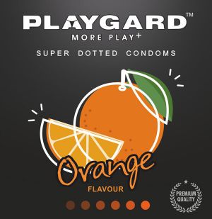 Playgard Orange Flavoured - SUPER DOTTED Condoms - 3's Pack