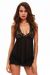 Eat Me with Your Eyes - Seductive Criss Cross Babydoll - Black - Free Size