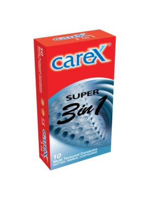 Carex Super 3 in 1 Condoms - 10's Pack