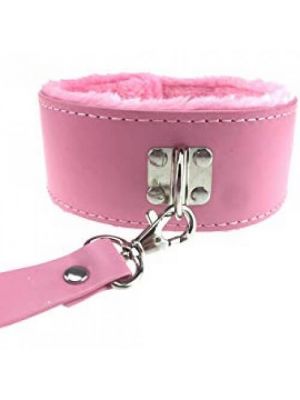 Fanny Bomb: Imagine the possibilities - Bondage Collar and Leash  - Pure Leather - Pink