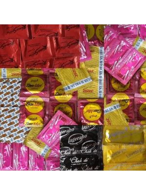 Delay, Flavoured & KamaSutra Condoms Economic Sampler - 84 Pcs
