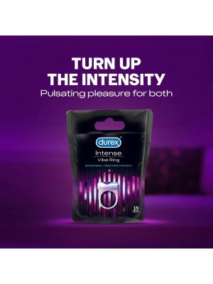 Durex Intense Vibe Ring for pulsating pleasure for both | Compatible with condoms & lubes