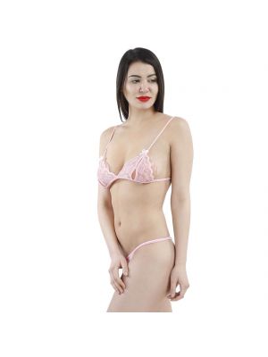Eat Me with your Eyes - Open Love - Erotic Lingerie Set - Pink - Free Size