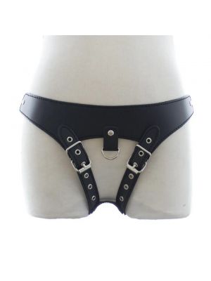 Fanny Bomb - Imagine the possibilities - Harness Panty - Pure Leather Black