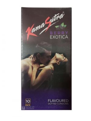 KamaSutra Exotica Berry Flavoured and Power Dotted Condoms - 10's Pack