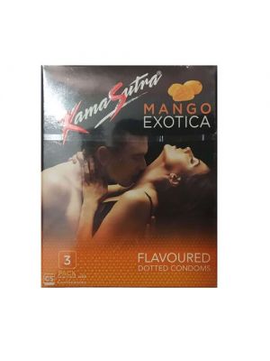 KamaSutra Exotica Mango Flavoured and Power Dotted Condoms - 3's Pack