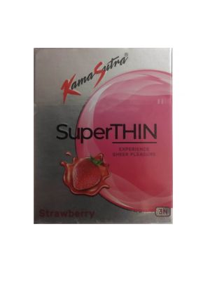 KamaSutra SuperThin Strawberry Flavoured Condoms - 3's Pack