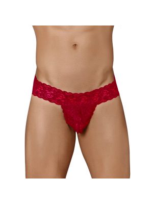 Blow My Whistle: Lace up for Take Off Thong - Red - Free Size