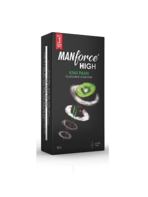 Manforce High Kiwi Paan Flavoured - Ultra Thin Condoms - 10's Pack