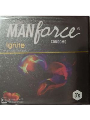 Manforce Ignite Apple-Peach Flavoured Extra Dotted Condoms - 3 Pieces