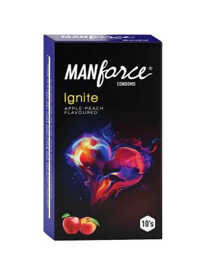 Manforce Ignite Apple-Peach Flavoured Extra Dotted Condoms - 10 Pieces