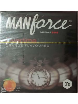 Manforce Overtime Orange 3in1 (Ribbed, Contour, Dotted) Condoms - 3 Pieces
