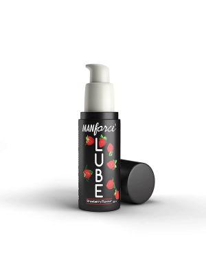 Manforce Lube Strawberry Flavoured Lubricant Gel for Men & Women - 60ml | Water based lube | Compatible with condoms & toys
