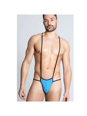 Blow my Whistle: Gladiator Sexy Thong for Men - Blue and Black - Free Size