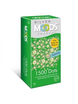 Moods Silver 1500 Dots - Dotted and Scented Condoms - 12's Pack