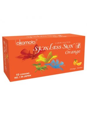 Okamoto SKIN LESS SKIN CONDOMS - Orange Flavor - 10's Pack
