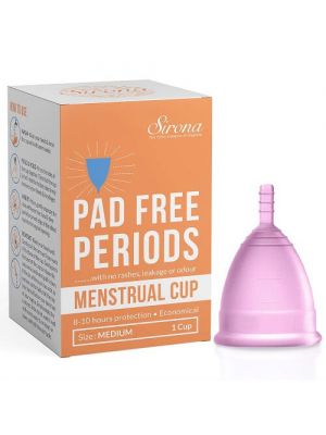 Sirona Reusable Menstrual Cup with no Rashes, Leakage or Odor - Medium