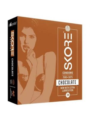 Skore Chocolate flavoured condoms - 3's Pack