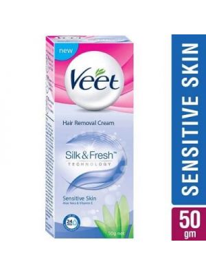Veet Silk & Fresh Hair Removal Cream, Sensitive Skin - 50 g