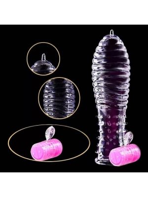Dragun Ribs - Climax Delay Vibrating Crystal Condom - Reusable