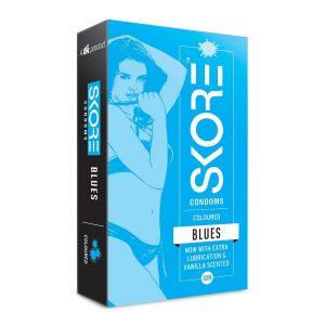 Skore Blue Coloured Condoms  - 10's Pack