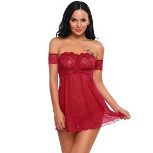 Eat Me with your Eyes - Taffy Tease Babydoll - Free Size - Maroon
