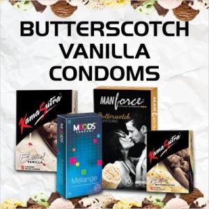 Butter Scotch & Vanilla Flavoured Condoms - Mini Sampler - 15 Pcs