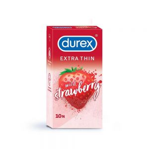 Durex Extra Thin Wild Strawberry Flavored Condoms - 10's Pack