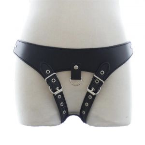 Fanny Bomb - Imagine the possibilities - Harness Panty - Pure Leather Black