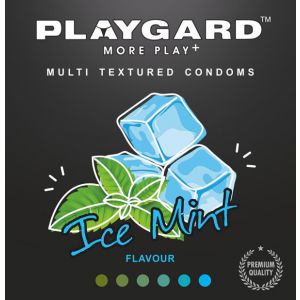 Playgard Ice Mint Flavoured Multi Textured Condoms - 3's Pack