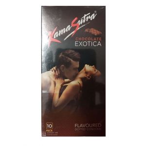 KamaSutra Exotica Chocolate Flavoured and Power Dotted Condoms - 10's Pack