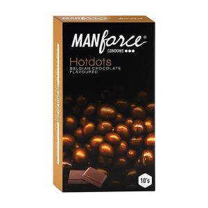 Manforce Premium Hotdots Belgian Chocolate Condoms with Bigger Dots - 10 Pieces