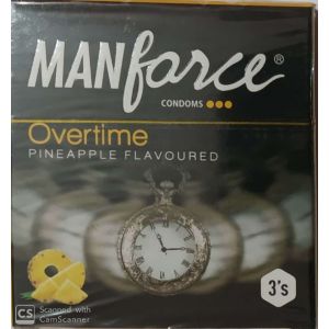 Manforce Overtime Pineapple 3in1 (Ribbed, Contour, Dotted) Condoms - 3 Pieces