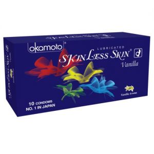 Okamoto SKIN LESS SKIN CONDOMS - Vanilla Flavor - 10's Pack