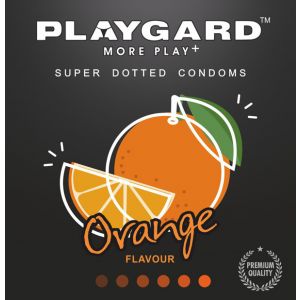 Playgard Orange Flavoured - SUPER DOTTED Condom - 10's Pack