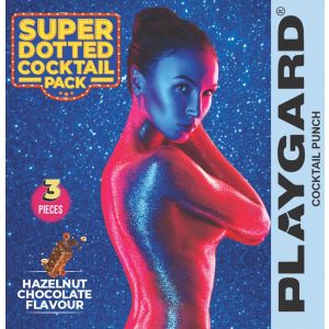 Playgard Super Dotted Hazelnut-Chocolate Cocktail Condoms - 3's Pack