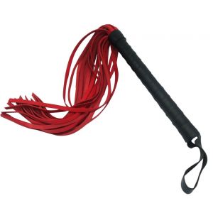 Fanny Bomb: Kinky flogger - Double Whammy Red & Black Pure Leather