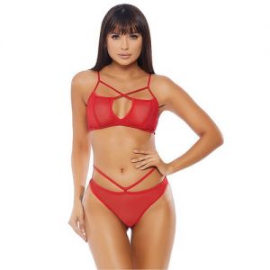 Eat Me with your Eyes - Enchantress Erotic Lingerie Set - Red - Free Size