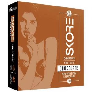 Skore Chocolate flavoured condoms - 3's Pack