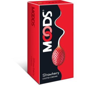 Moods Strawberry Flavored and Dotted condoms - 12's Pack